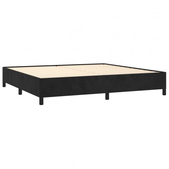 Cadre de lit et matelas Noir 200x200 cm Velours