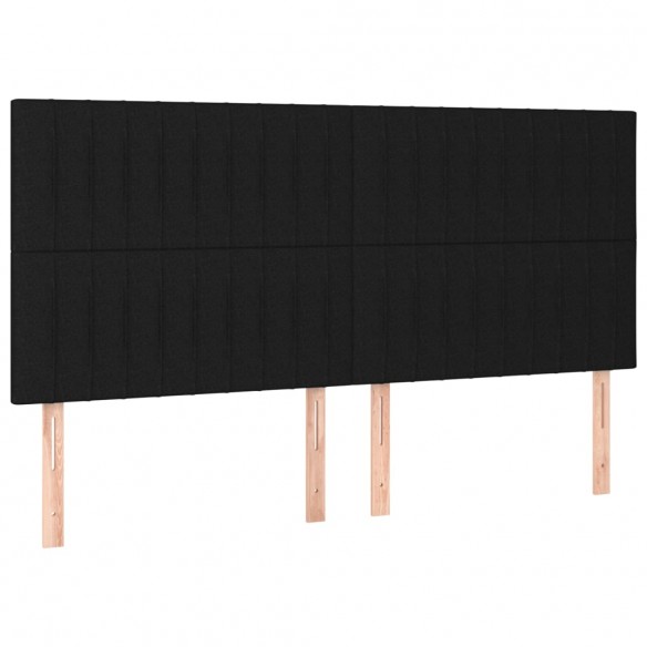 Tête de lit à LED Noir 180x5x118/128 cm Tissu