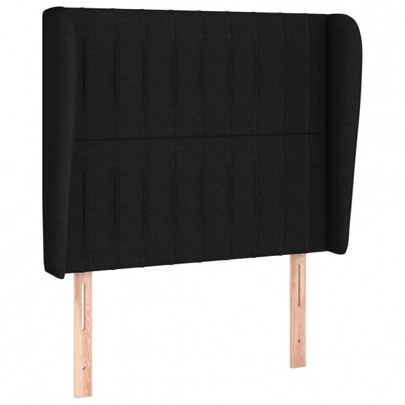 Cadre de lit avec matelas Noir 90x190 cm Tissu