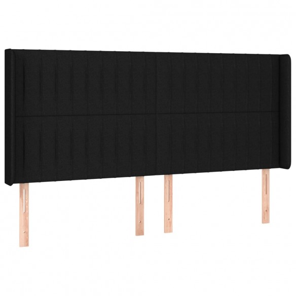 Cadre de lit matelas et LED Noir 180x200 cm Tissu