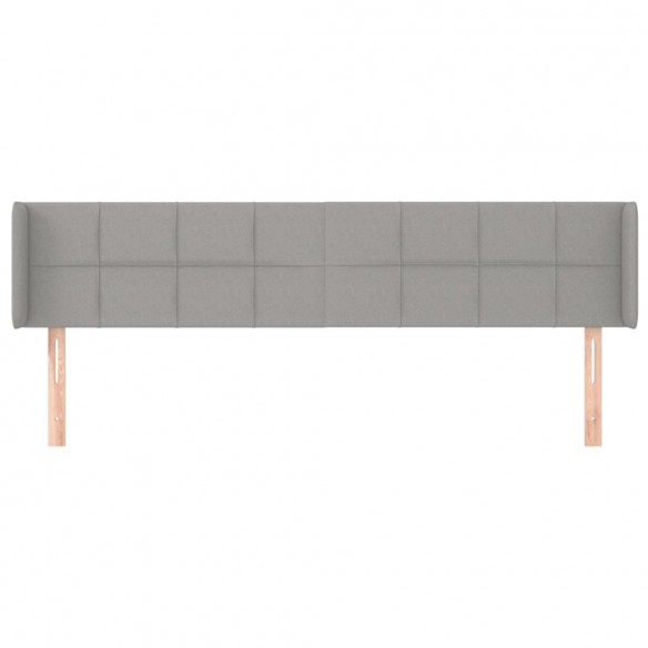 Tête de lit avec oreilles Gris clair 163x16x78/88 cm Tissu