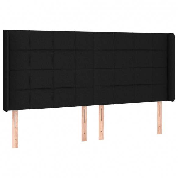 Cadre de lit matelas et LED Noir 160x200 cm Tissu