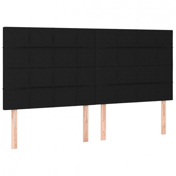 Tête de lit à LED Noir 160x5x118/128 cm Tissu