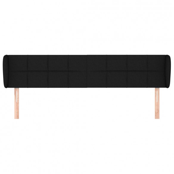 Tête de lit avec oreilles Noir 183x23x78/88 cm Tissu