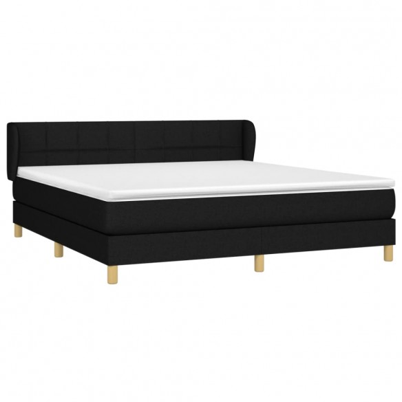 Cadre de lit avec matelas Noir 180x200 cm Tissu