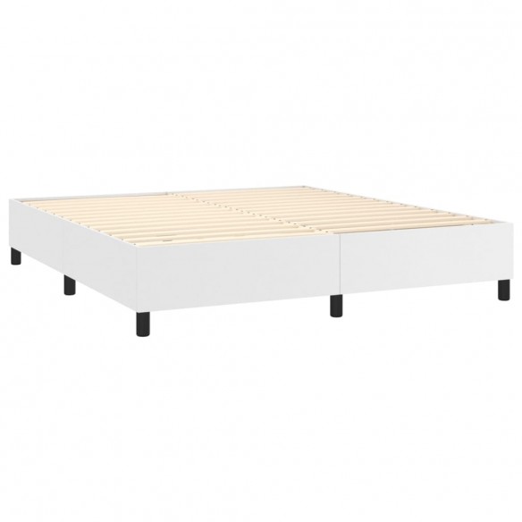 Cadre de lit matelas LED Blanc 180x200 cm Similicuir