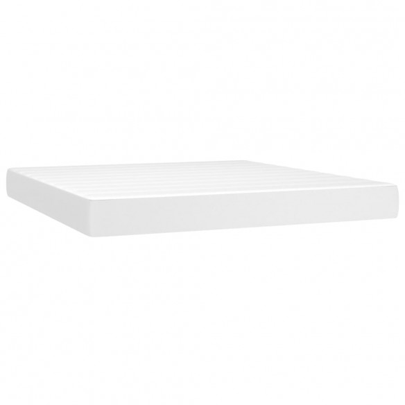 Cadre de lit matelas LED Blanc 180x200 cm Similicuir