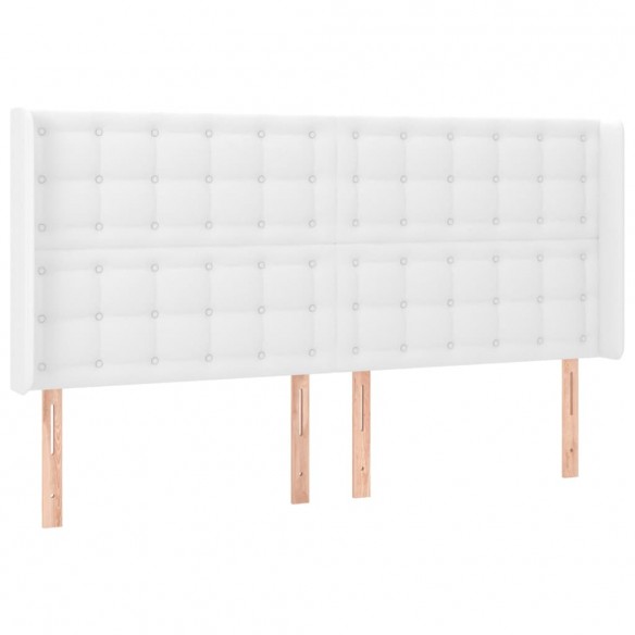 Cadre de lit matelas LED Blanc 180x200 cm Similicuir