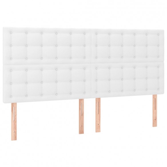 Têtes de lit 4 pcs Blanc 90x5x78/88 cm Similicuir