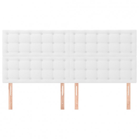 Têtes de lit 4 pcs Blanc 90x5x78/88 cm Similicuir