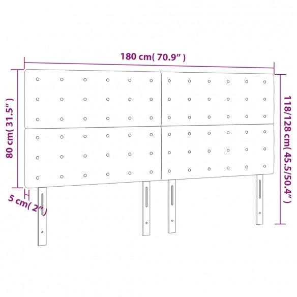 Têtes de lit 4 pcs Blanc 90x5x78/88 cm Similicuir