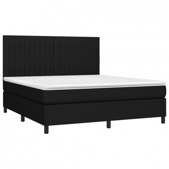 Cadre de lit avec matelas Noir 180x200 cm Tissu