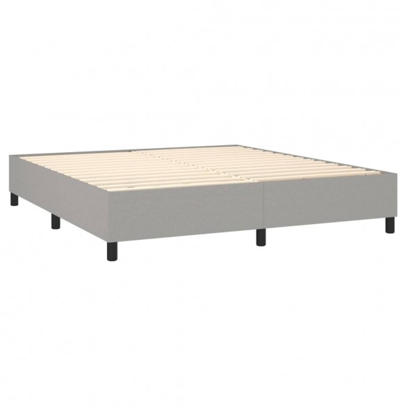 Cadre de lit et matelas et LED Gris clair 160x200 cm