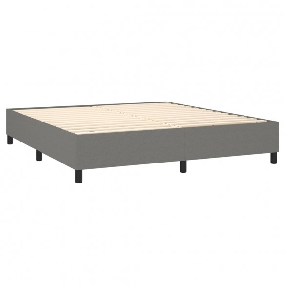 Cadre de lit matelas LED Gris foncé 180x200 cm Tissu