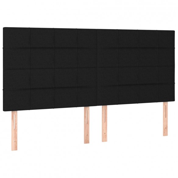 Cadre de lit avec matelas Noir 200x200 cm Tissu