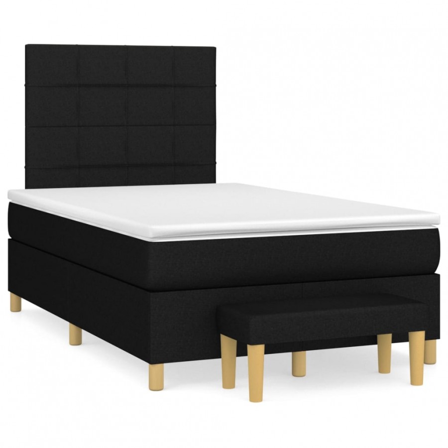 Cadre de lit avec matelas Noir 120x200 cm Tissu