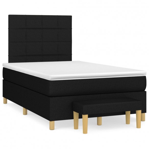 Cadre de lit avec matelas Noir 120x200 cm Tissu