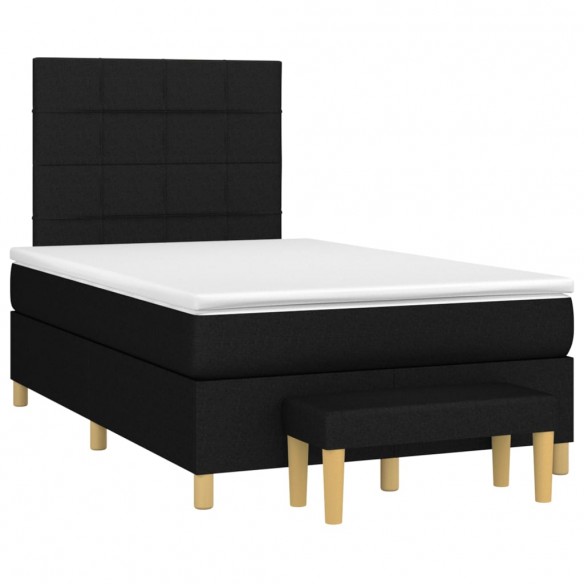 Cadre de lit avec matelas Noir 120x200 cm Tissu