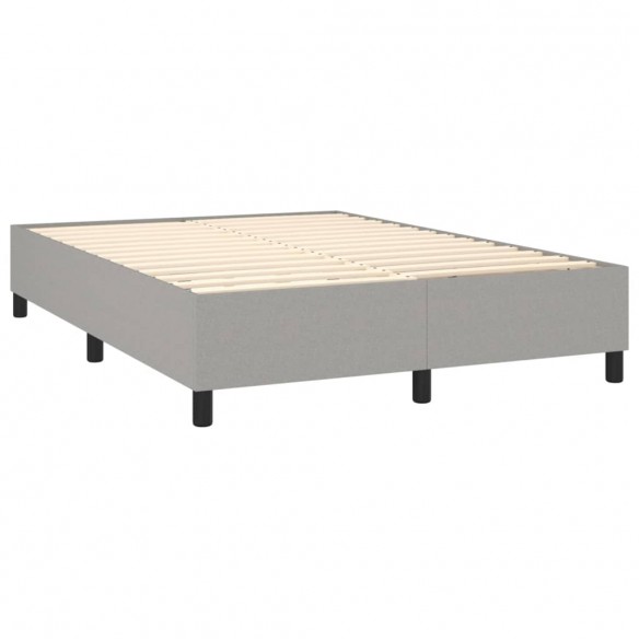 Cadre de lit matelas LED Gris clair 140x200 cm Tissu