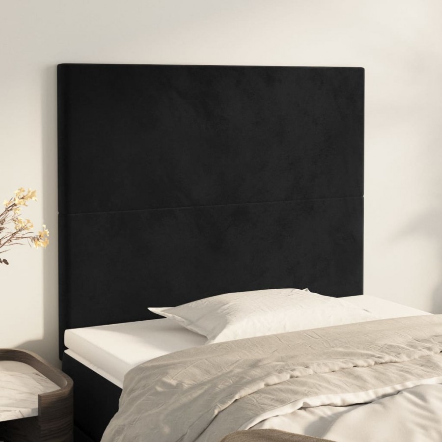 Têtes de lit 2 pcs Noir 100x5x78/88 cm Velours