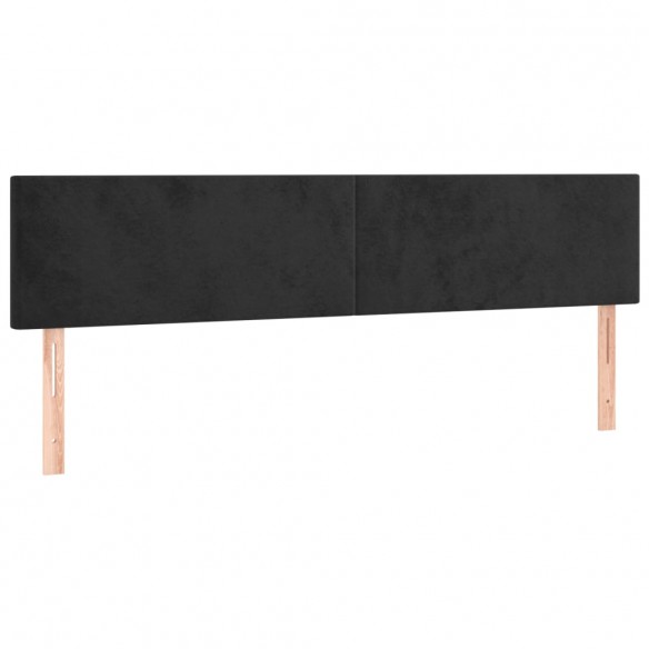 Cadre de lit et matelas Noir 200x200 cm Velours