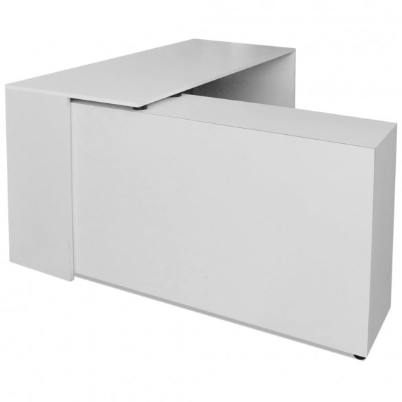 Bureau d'angle 4 étagères blanc