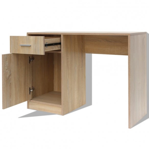 Bureau avec tiroir et placard 100 x 40 x 73 cm Chêne