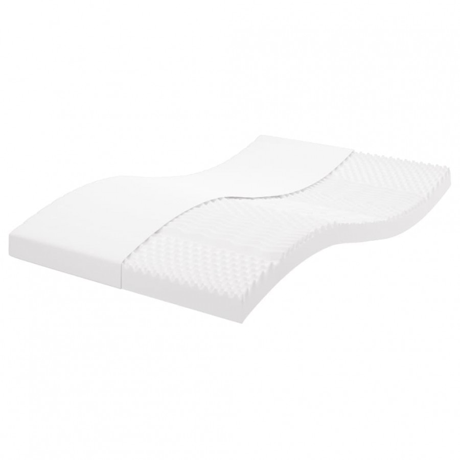 Matelas en mousse blanc 140x200 cm 7 zones dureté 20 ILD