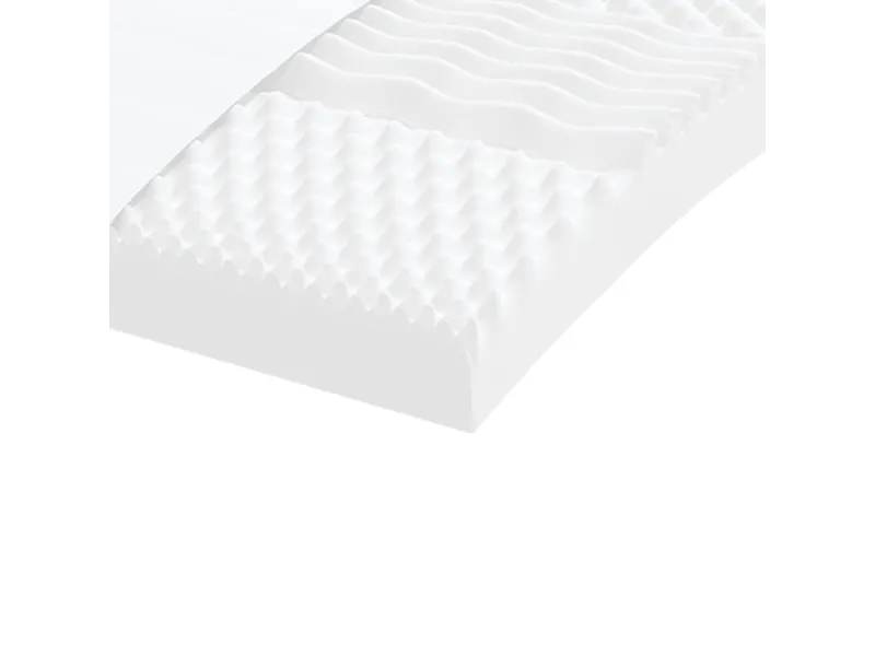 Matelas en mousse blanc 140x200 cm 7 zones dureté 20 ILD