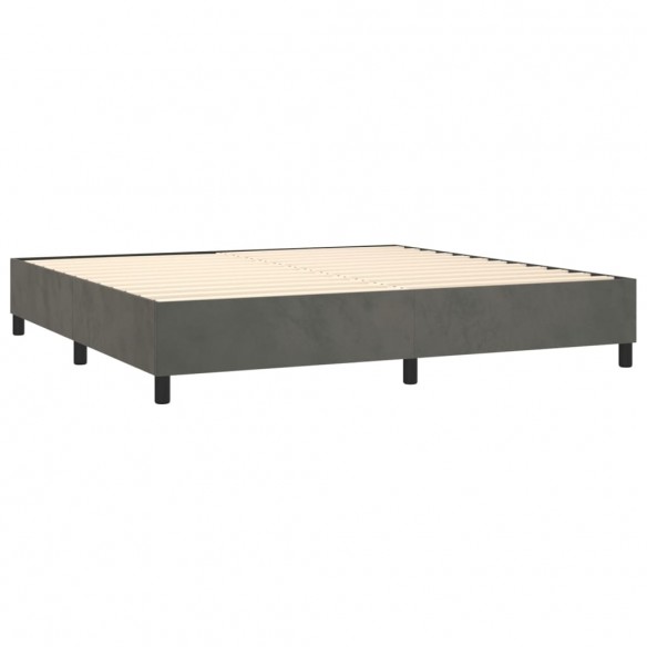 Cadre de lit et matelas Gris foncé 200x200cm Velours