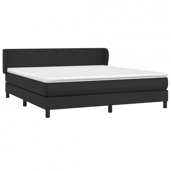 Cadre de lit avec matelas Noir 180x200 cm Similicuir