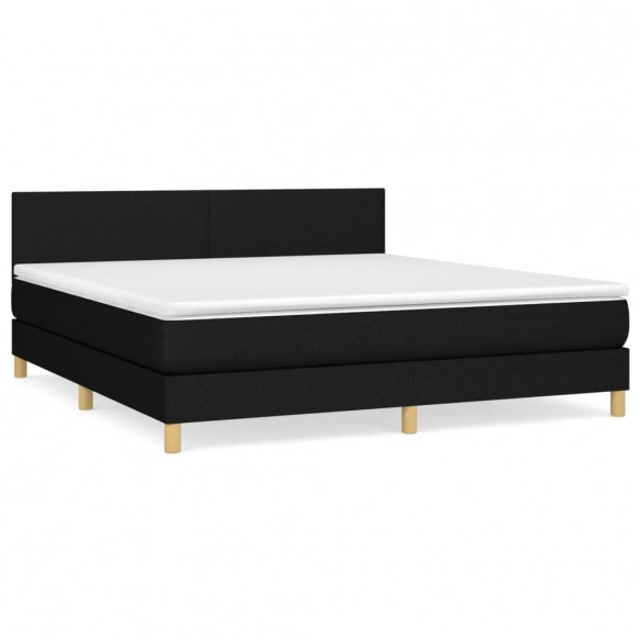 Cadre de lit avec matelas Noir 180x200 cm Tissu