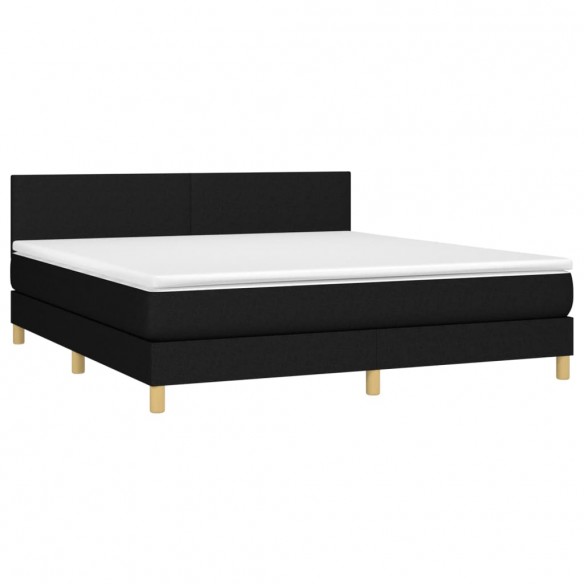 Cadre de lit avec matelas Noir 180x200 cm Tissu