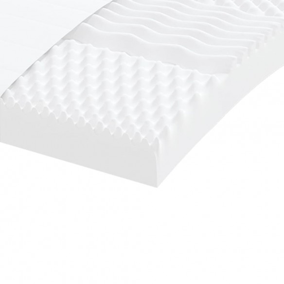 Matelas en mousse blanc 120x200 cm 7 zones dureté 20 ILD