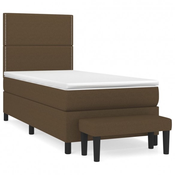 Cadre de lit avec matelas Marron foncé 90x190 cm