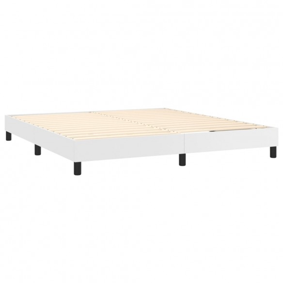 Cadre de lit avec matelas Blanc 160x200cm Similicuir