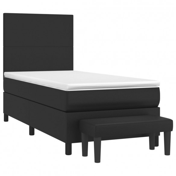 Cadre de lit avec matelas Noir 90x190 cm Similicuir