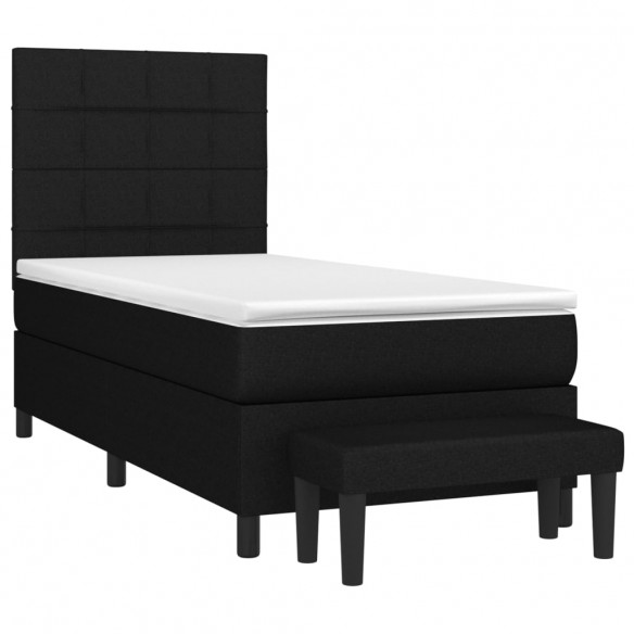 Cadre de lit et matelas Noir 80x200 cm Tissu