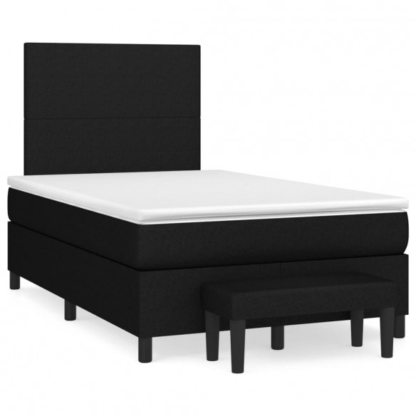 Cadre de lit avec matelas Noir 120x200 cm Tissu