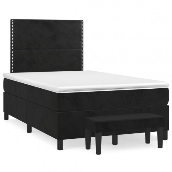 Cadre de lit avec matelas Noir 120x200 cm Velours