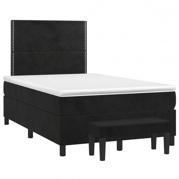 Cadre de lit avec matelas Noir 120x200 cm Velours