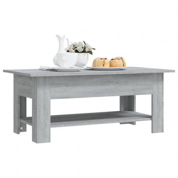 Table basse Sonoma gris 102x55x42 cm Aggloméré