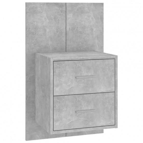 Tête de lit avec armoires Gris béton Bois d'ingénierie