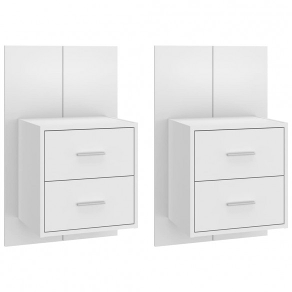 Tables de chevet murales 2 pcs Blanc