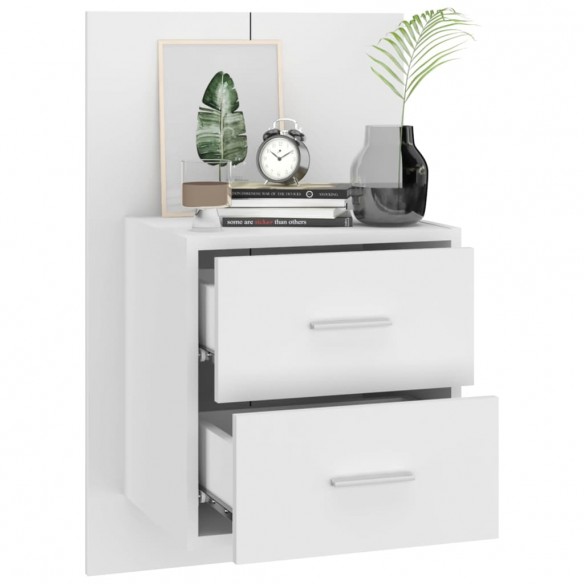 Tables de chevet murales 2 pcs Blanc