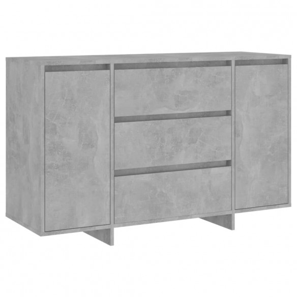 Buffet avec 3 tiroirs Gris béton 120x41x75 cm Aggloméré