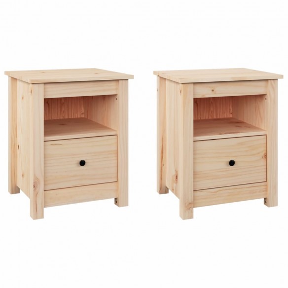 Tables de chevet 2 pcs 40x35x49 cm Bois de pin massif