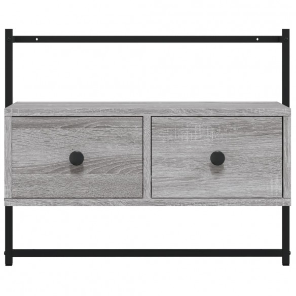 Meuble TV mural sonoma gris 60,5x30x51 cm bois d'ingénierie