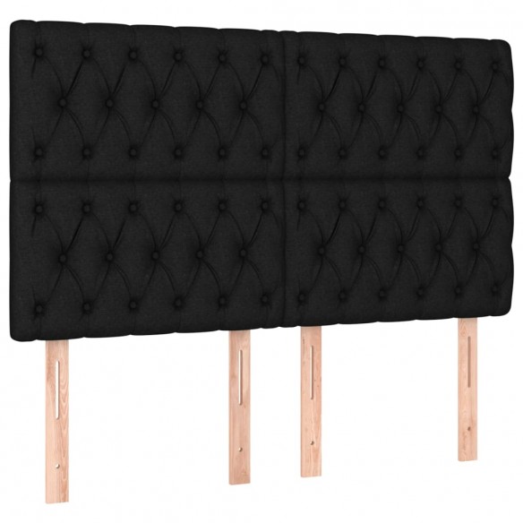 Cadre de lit et matelas et LED Noir 160x200 cm Tissu