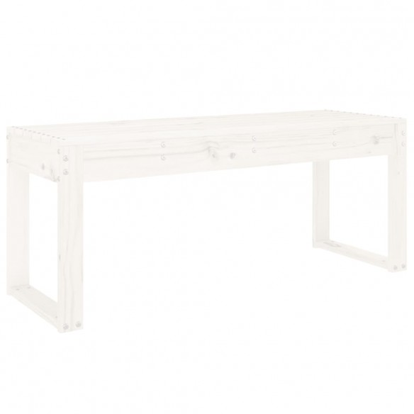 Banc de jardin blanc 110x38x45 cm bois massif de pin